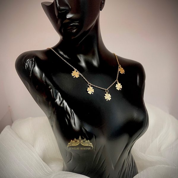 گردنبند طلا زنانه طرح گل