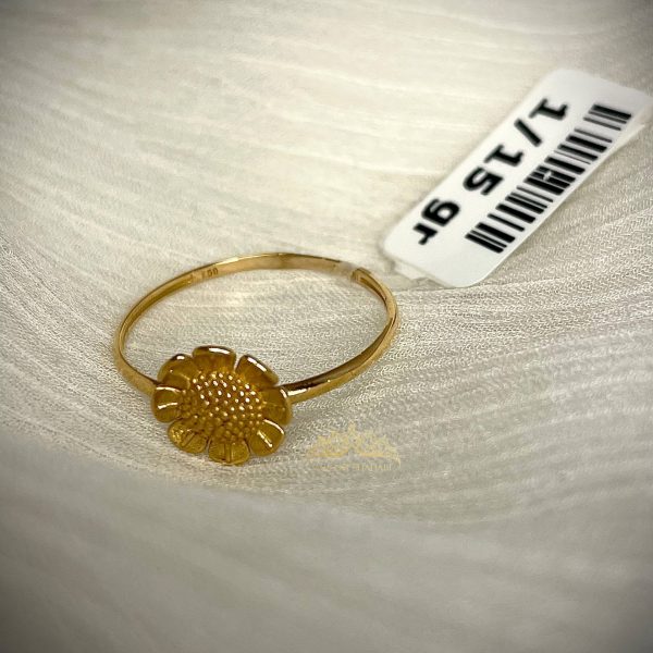 انگشتر طلا طرح گل 1.15 گرم