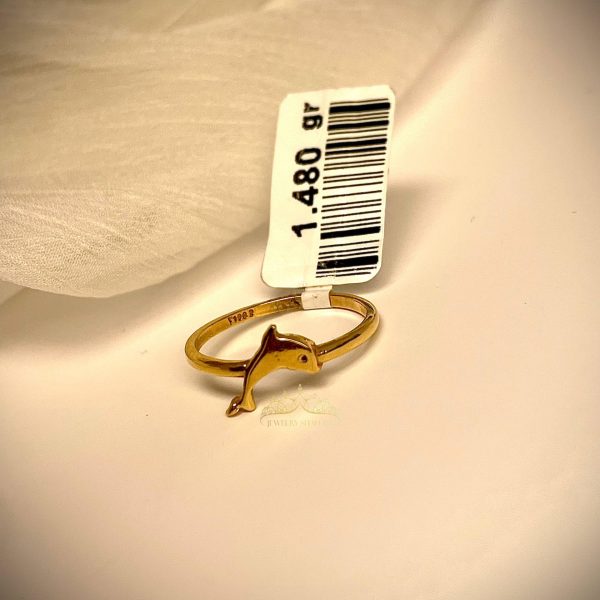 انگشتر حلقه طلا طرح ماهی 1.48 گرم