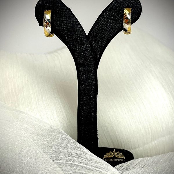 گوشواره طرح حلقه نگین دار